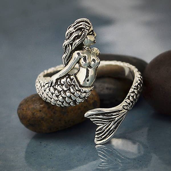 Adjustable Mermaid Ring in Sterling Silver