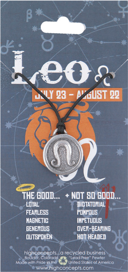 Zodiac Leo Pewter Charm Amulet