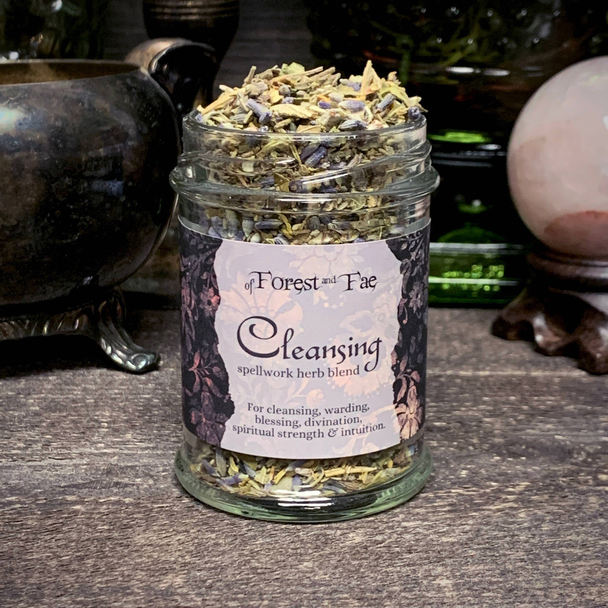 Cleansing Spellwork Herb Blend • Blessing, Purification &amp; Warding Ritual Mix in Glass Jar