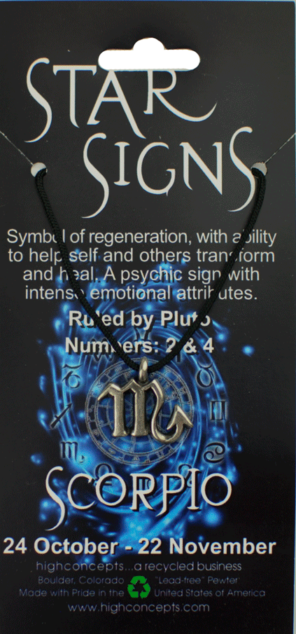 Star Signs Zodiac Scorpio Pewter Charm Amulet