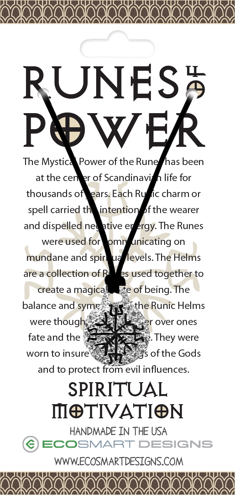 Runes of Power Spiritual Motivation Charm Amulet