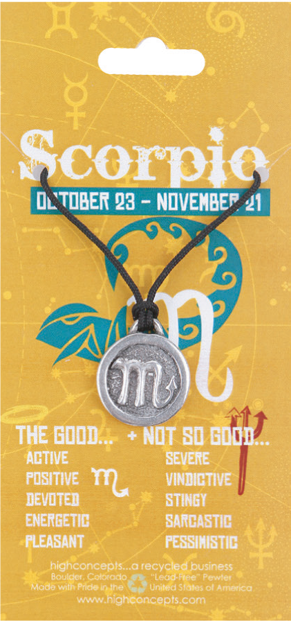 Zodiac Scorpio Pewter Charm Amulet