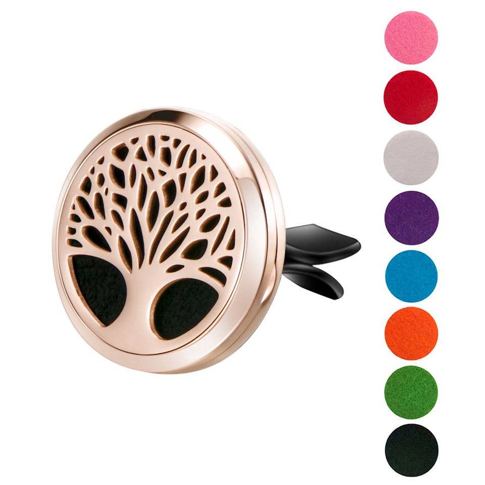 Rose Gold Tree of Life Car Vent Diffuser for Essential Oils