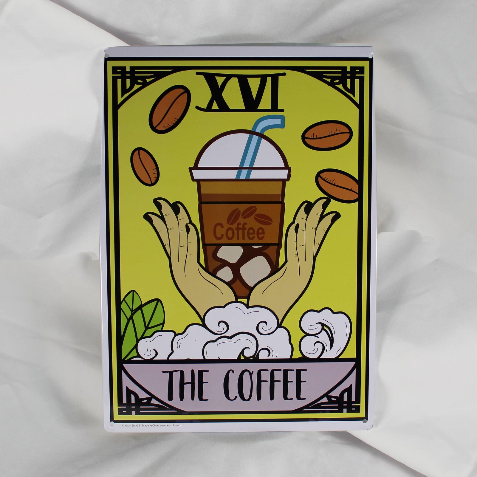 Coffee Tarot Card Metal Sign