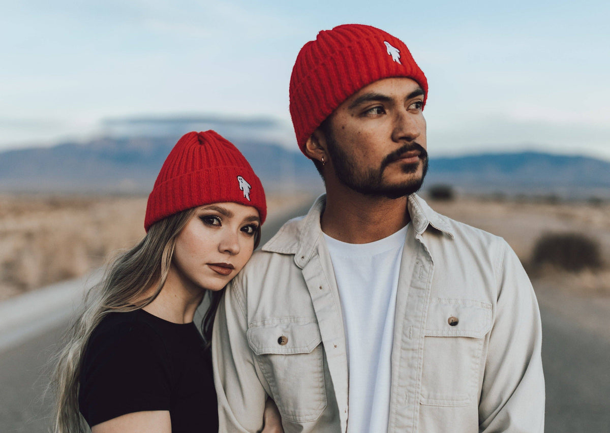 Vampire Red | Ghostie Embroidered &amp; Reversible Knit Beanie