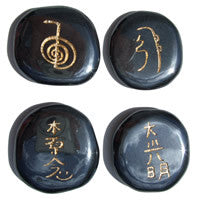 Tibetan Jet Reiki Stones© set of 4 - Cast a Stone
