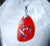 Music lover's Heart - Lollipop Red and Fiery Orange Sea Glass Pendant - Cast a Stone