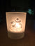 OM engraved Glass votive tea light Candle holder - Frosted or Clear 2 styles Om or Reiki symbol - Cast a Stone