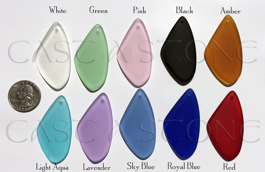 New! Dolphin engraved Sea Glass Pendant- a symbol Harmony and Balance - choose your color - Cast a Stone