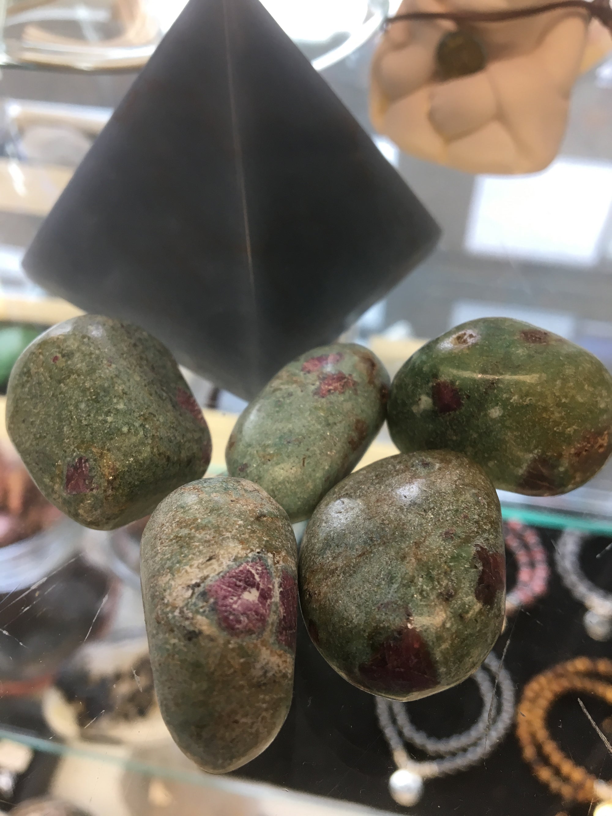 Ruby Fuchsite Tumbled Single Gemstone - Cast a Stone
