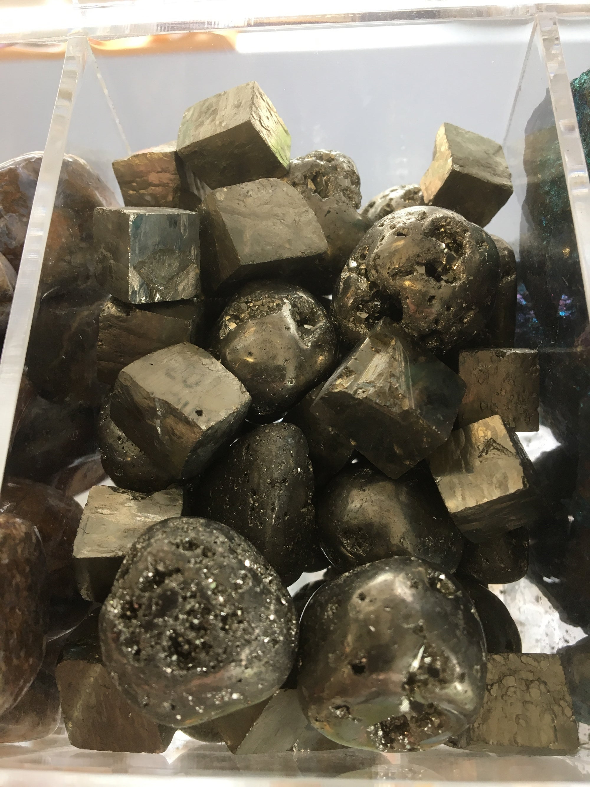 Pyrite tumbled single gemstone - Cast a Stone