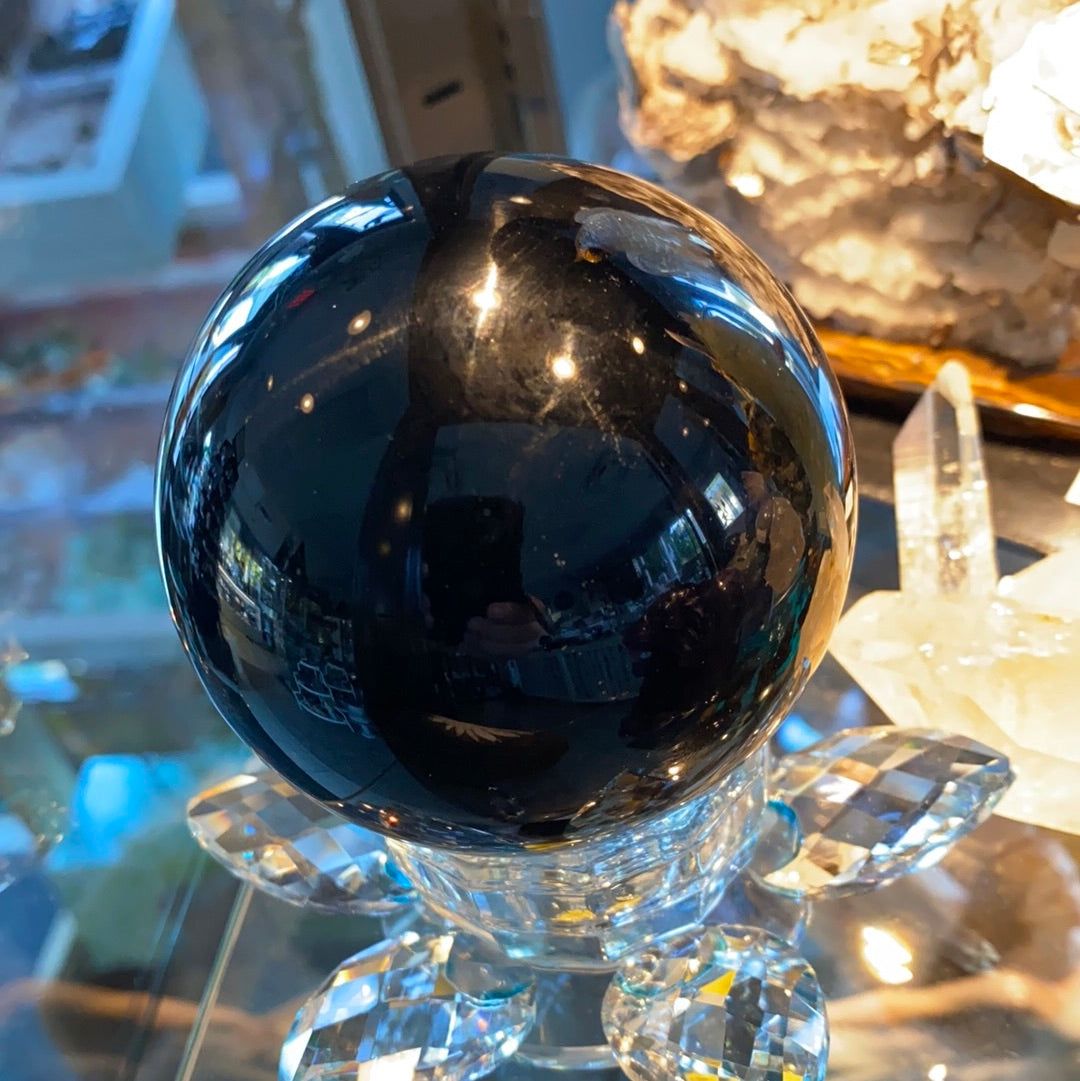 Black Obsidian Gemstone Sphere