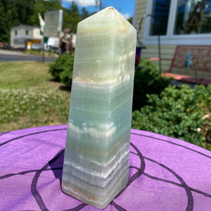 Caribbean Blue Calcite Polished Point