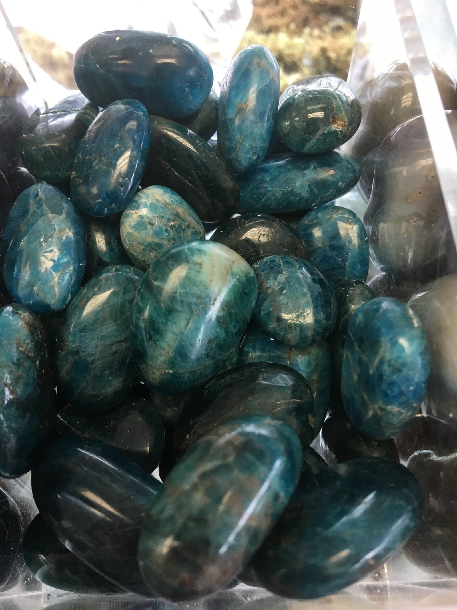 Apatite Blue tumbled single gemstone - Cast a Stone