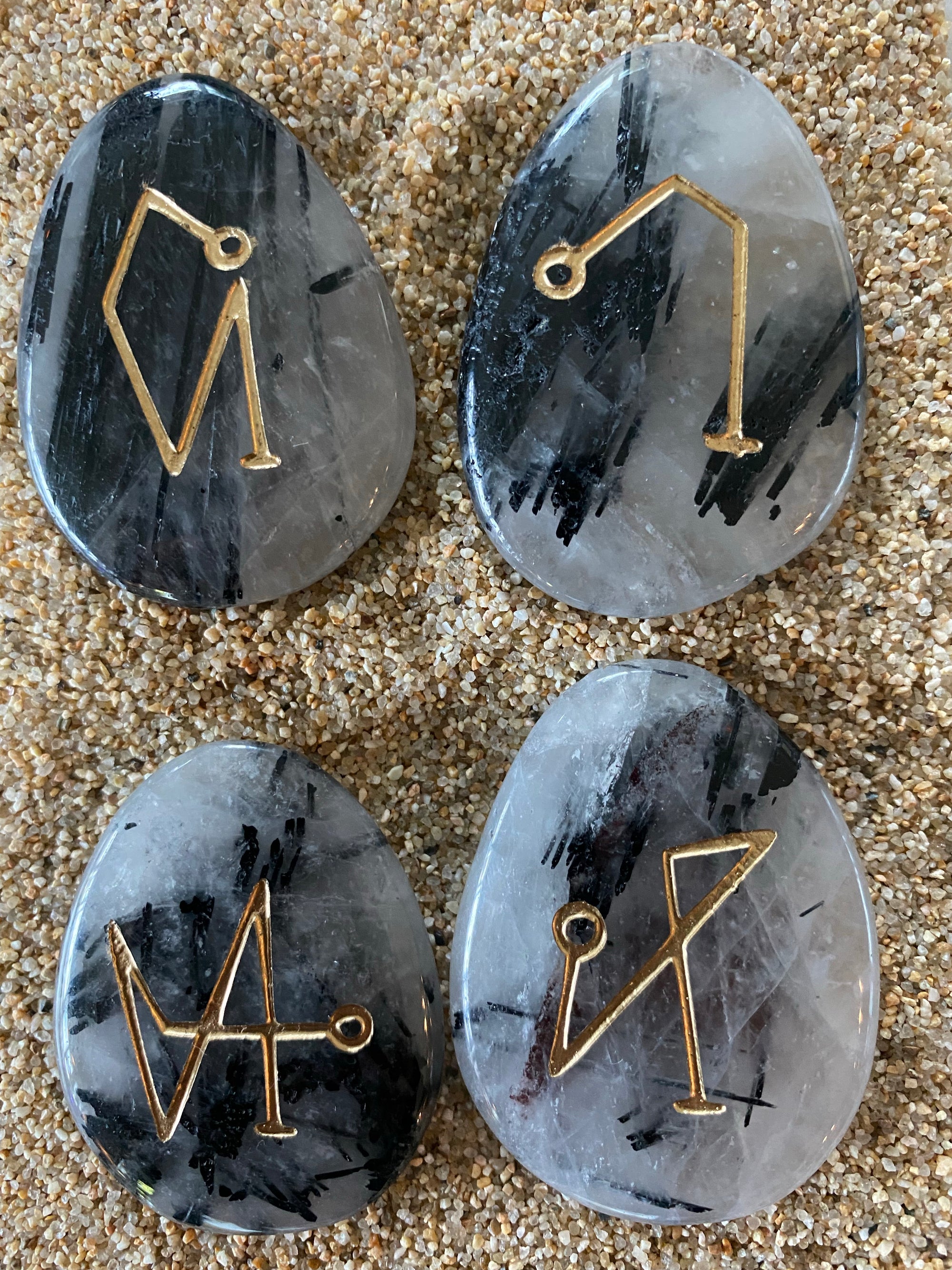 Archangel Pocket Stones on Tourmalinated Quartz