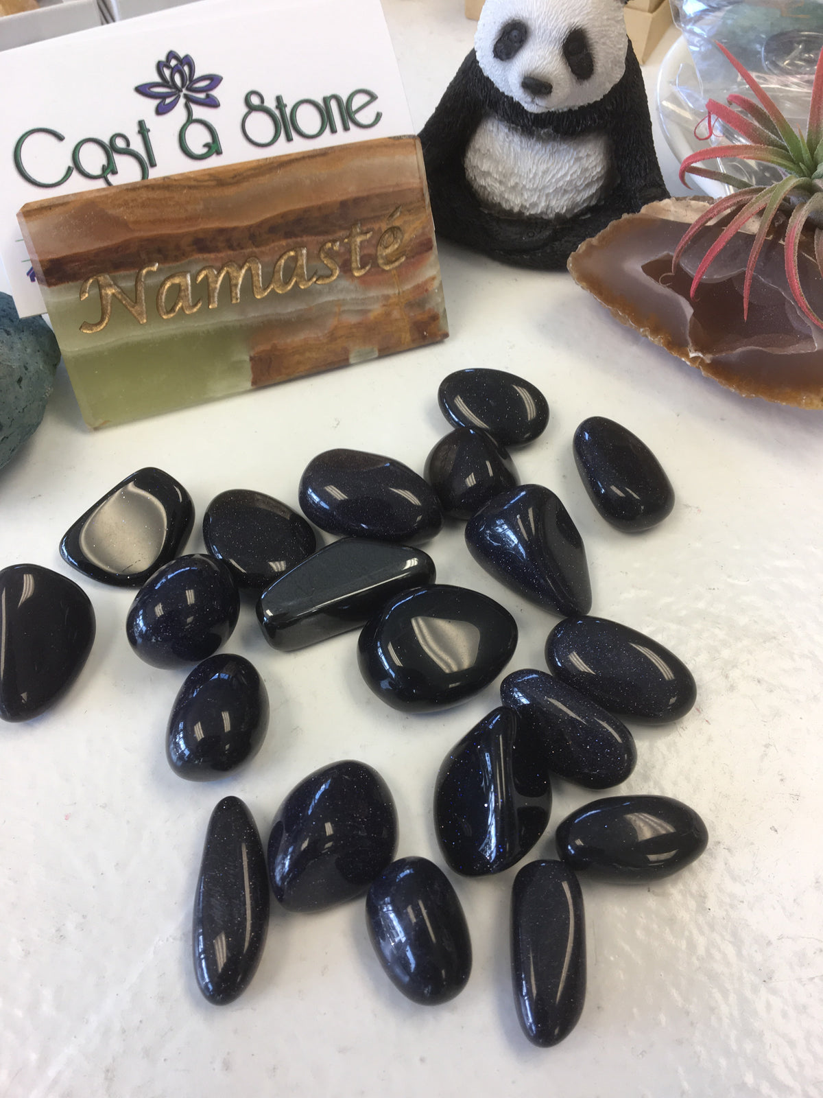 Goldstone (Blue) Tumbled Single Gemstone - Cast a Stone