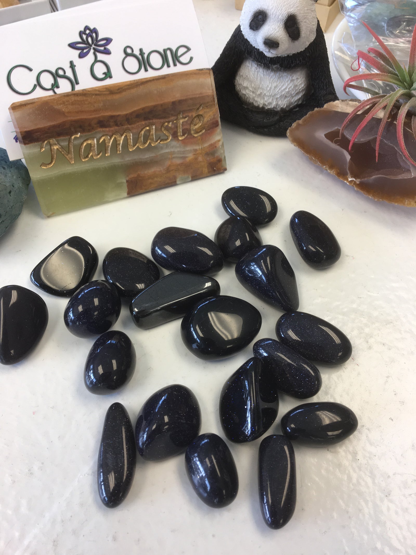 Goldstone (Blue) Tumbled Single Gemstone - Cast a Stone