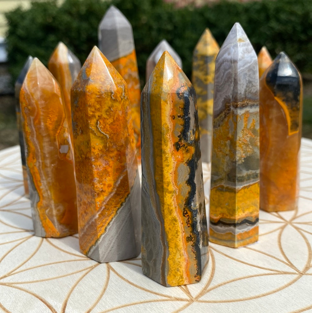 Bumblebee Jasper Point Polished Gemstone Cast a Stone