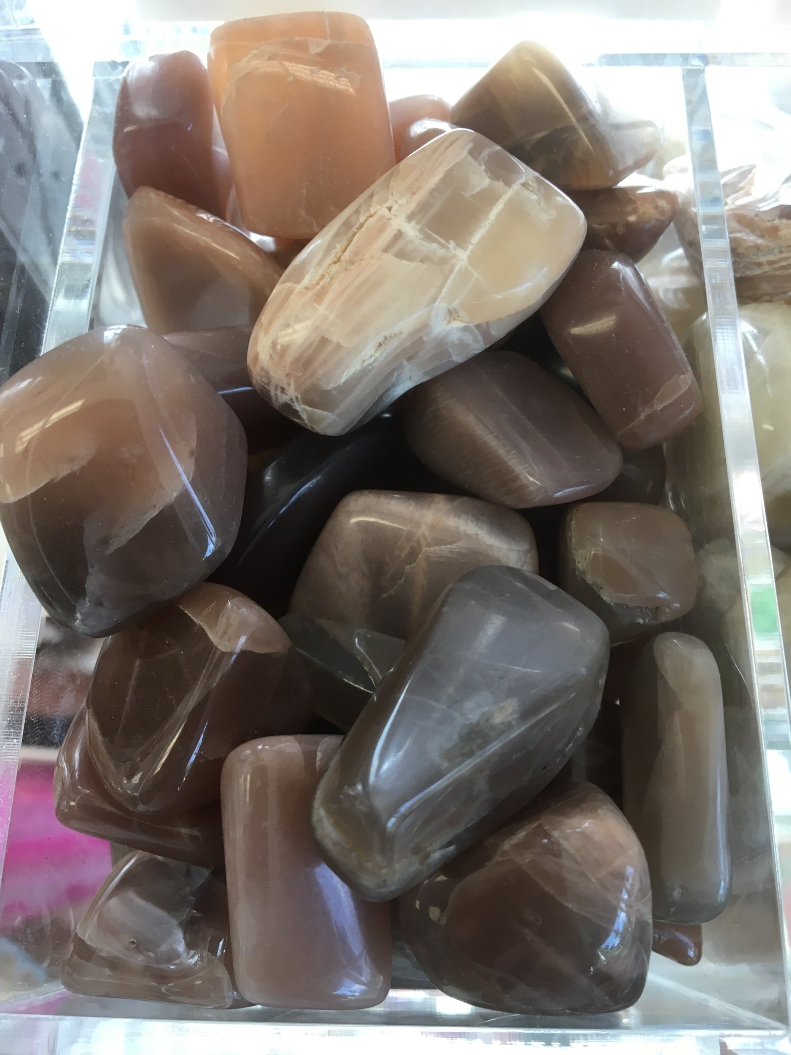 Black Moonstone Tumbled Gemstone
