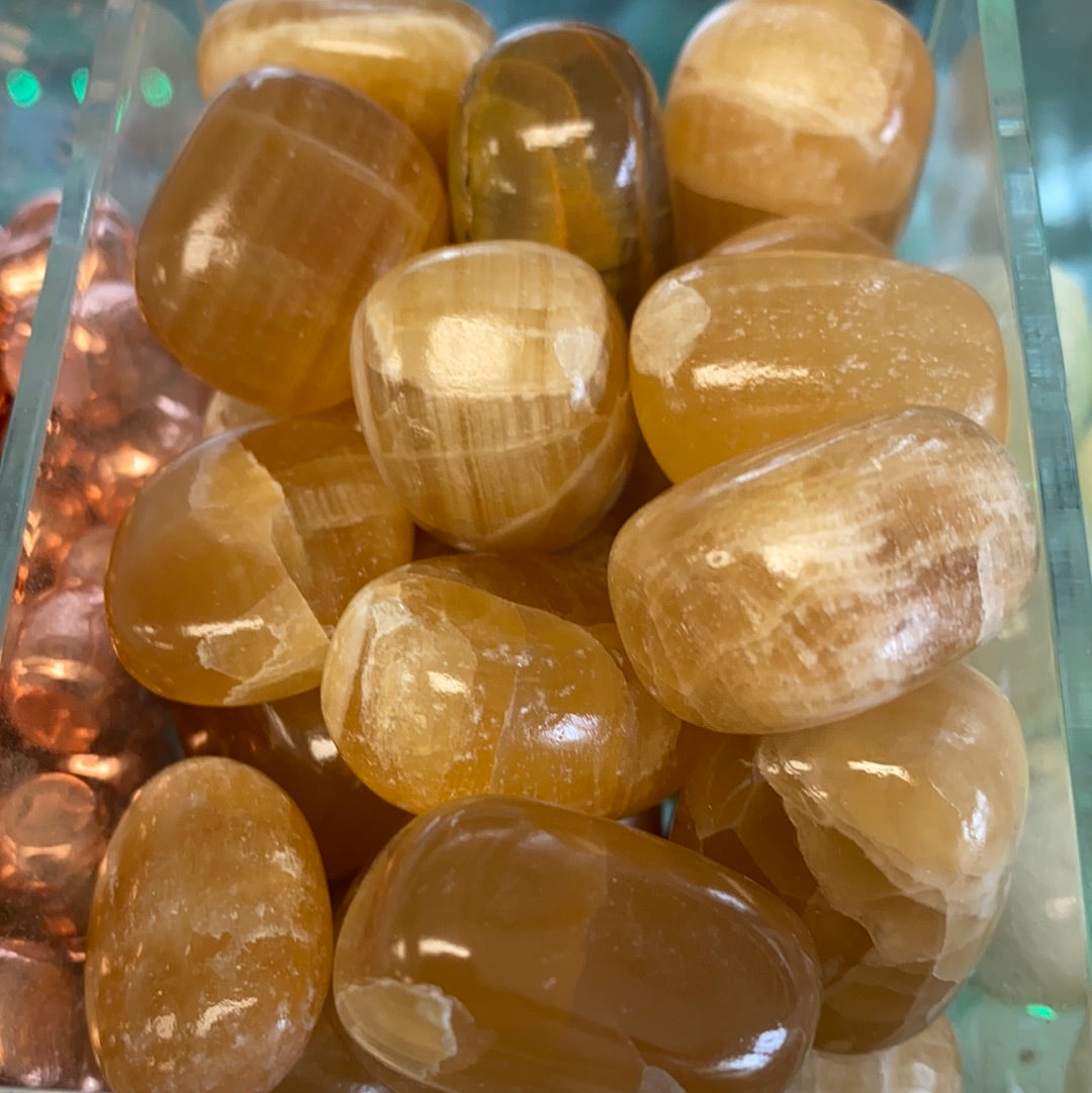 Honey Calcite Tumbled Gemstone