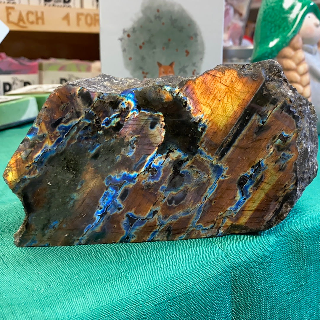 Polished Face Rough Labradorite Specimen