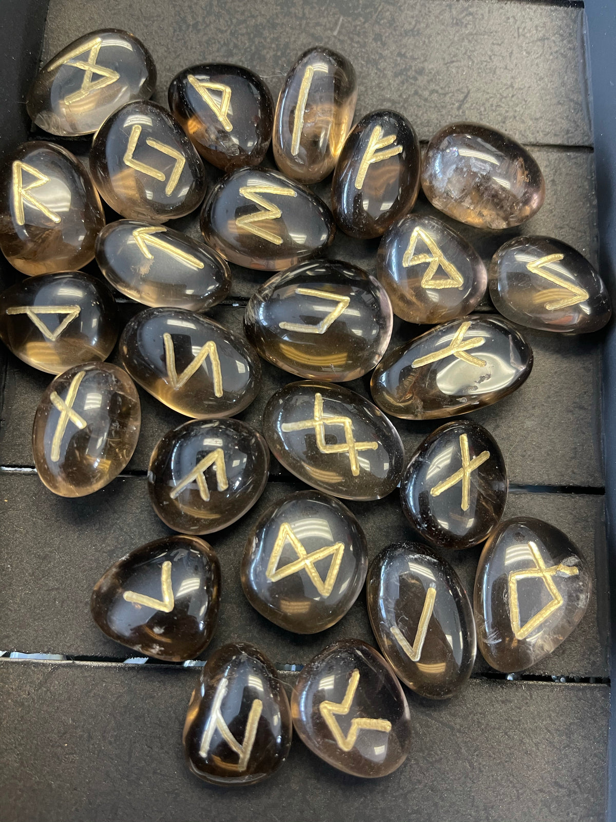 Artisan Smoky Quartz Runes Set