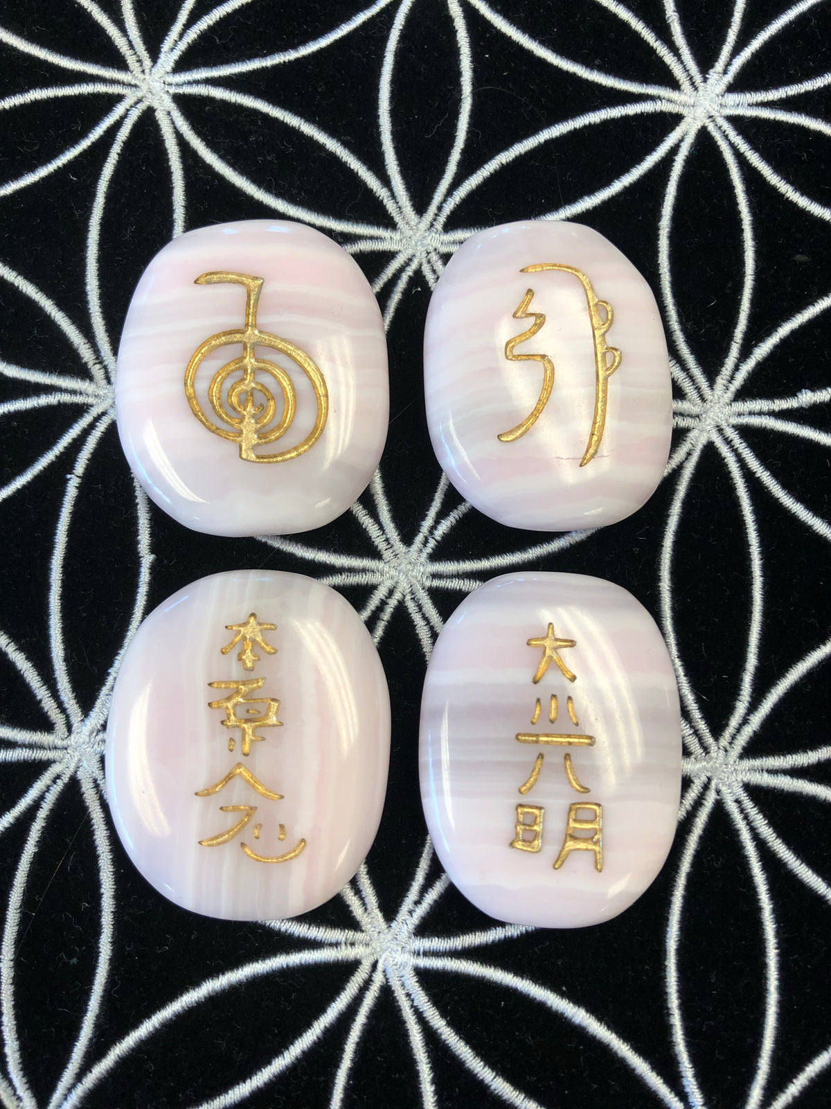 Pink Mangano Calcite Reiki Set