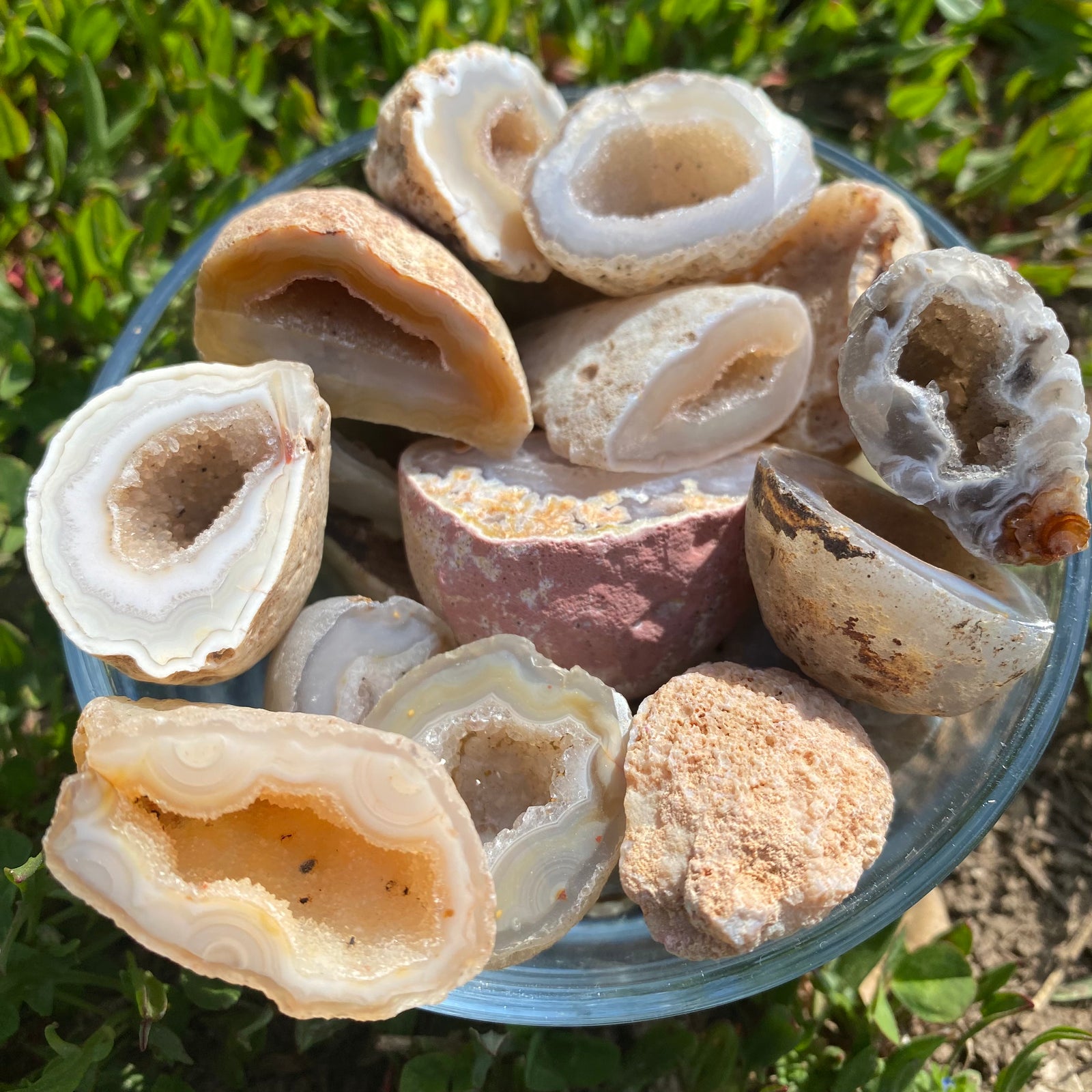 Mini Crystal Caves! All natural crystallized Agate Geodes