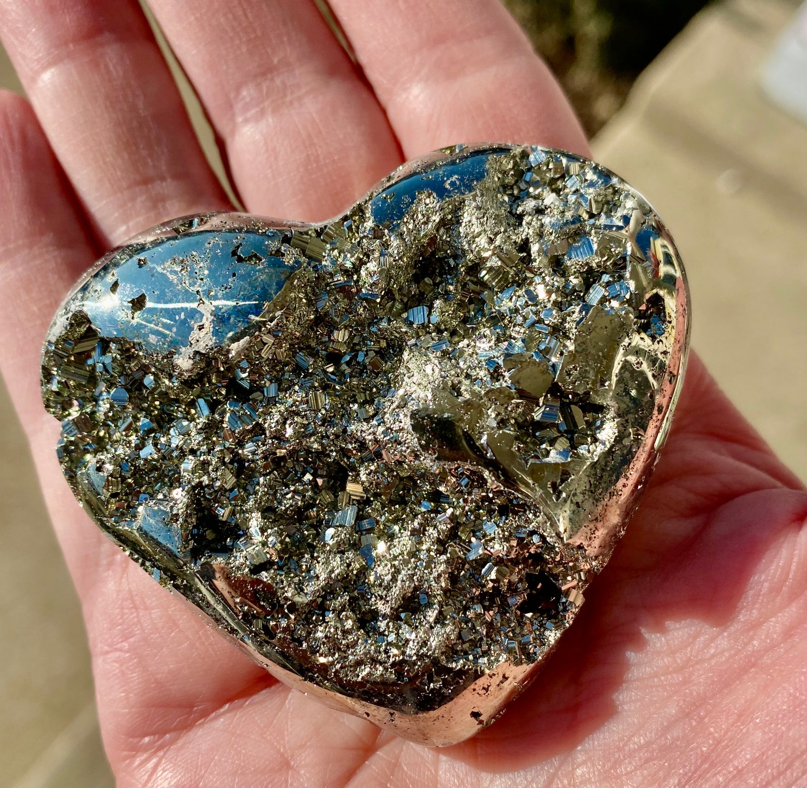 Pyrite Heart of Gold Polished Gemstone