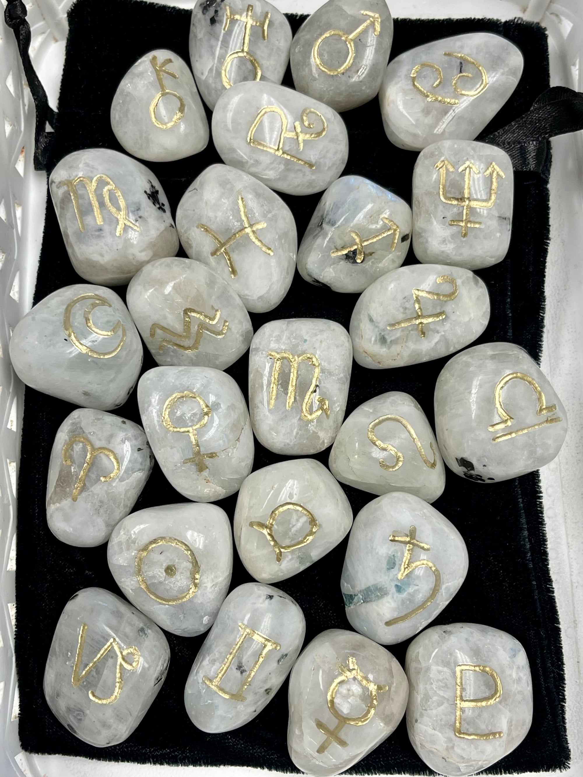 Rainbow Moonstone Astrology Runes Set of 24