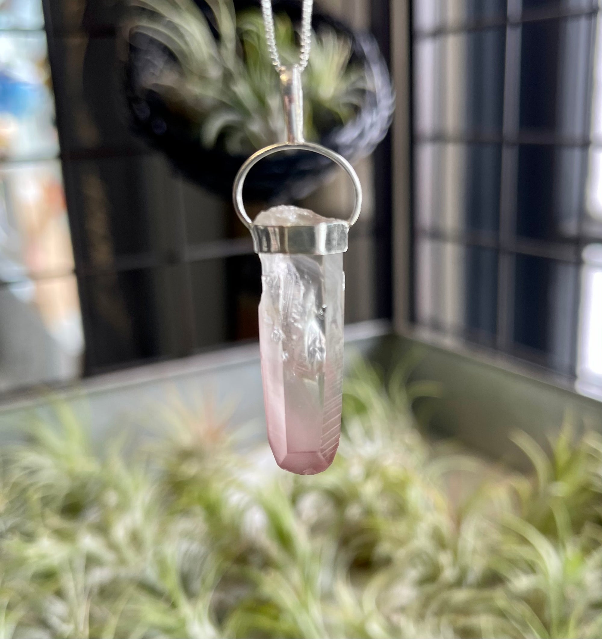 Lithium Quartz Point Natural Gemstone Pendant