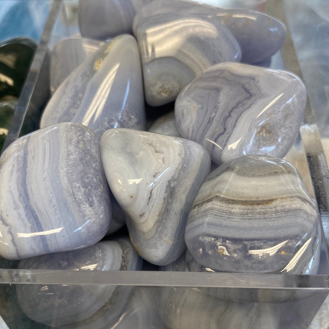 Blue Lace Agate Tumbled Gemstone