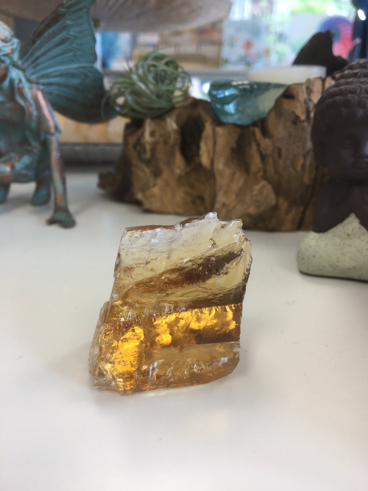 Honey Calcite Natural Single Gemstone (Raw) - Cast a Stone