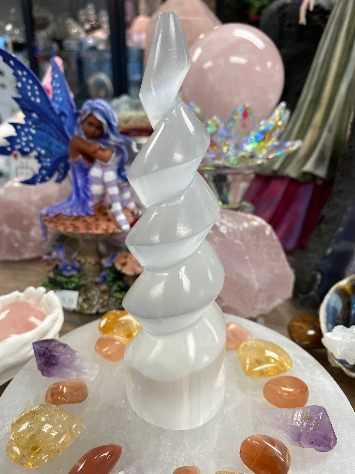 Spiral Selenite Tower - 6&quot;