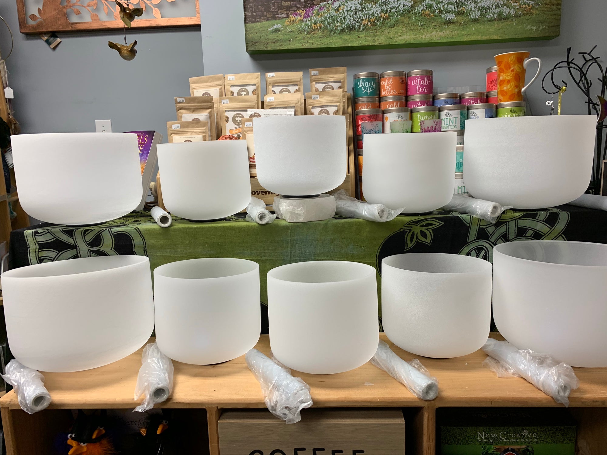 Frosted Pure Quartz Singing Bowls - Chakra Tuned