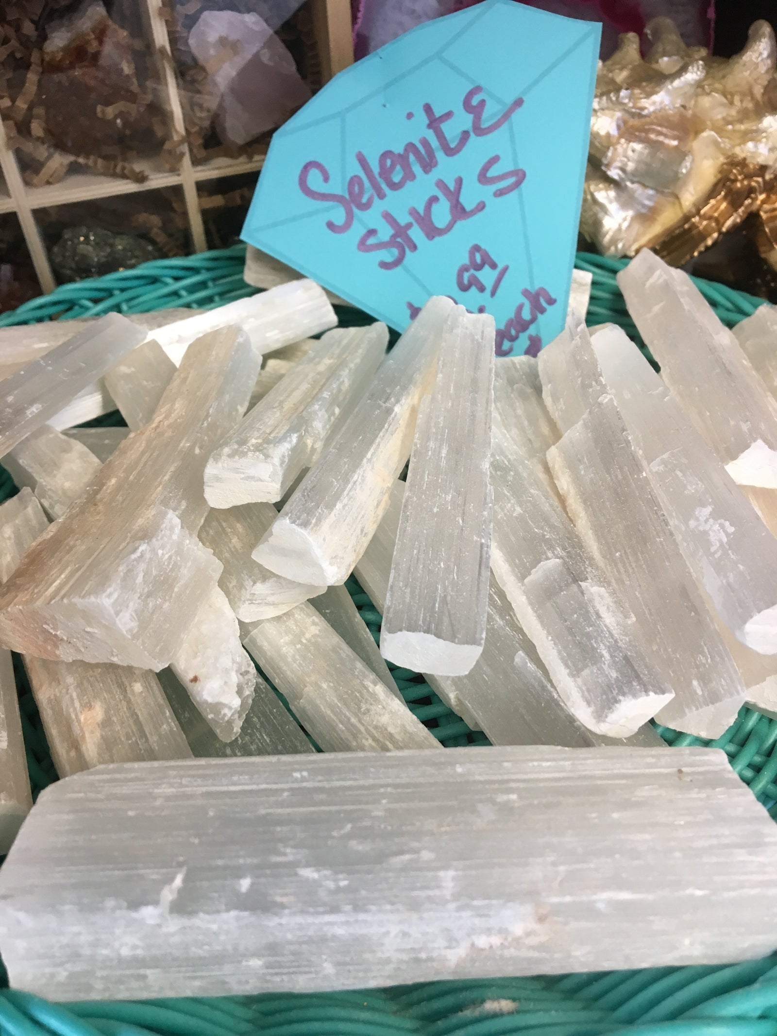 Selenite Stick Mini Natural Gemstone 4"