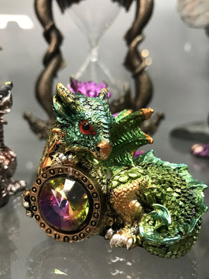 Small Cute Baby Dragon w/Gem -choose your color! - Cast a Stone