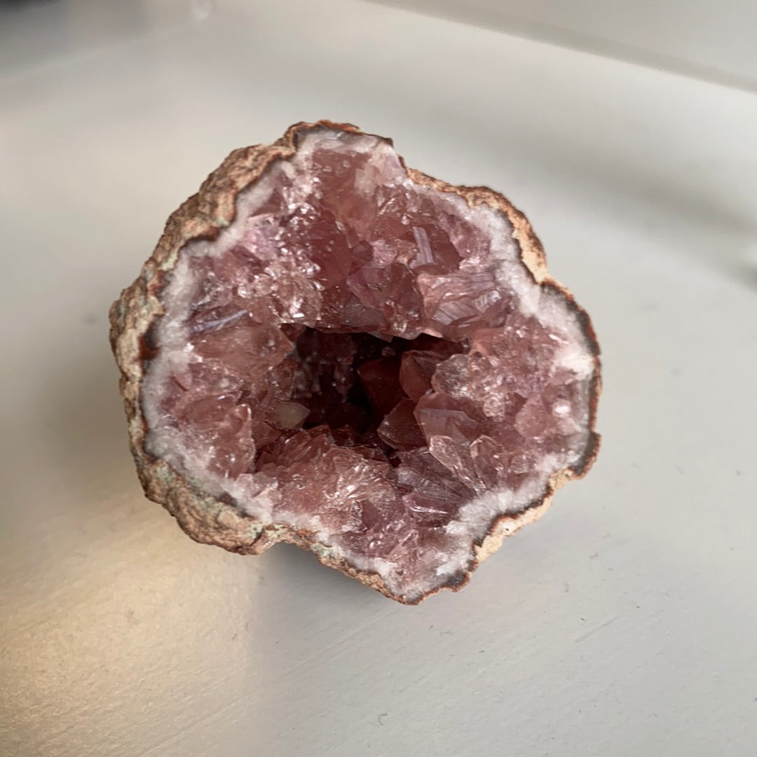 Pink Amethyst Geode Natural Gemstone Cluster