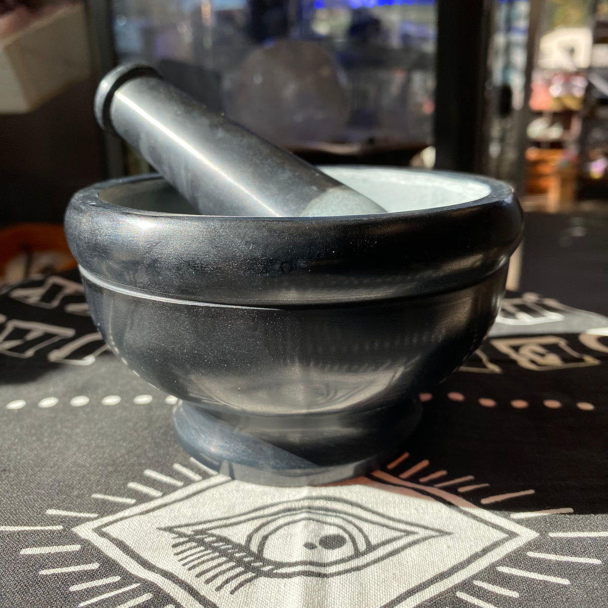 Black Soapstone Mortar And Pestle - 5&quot;
