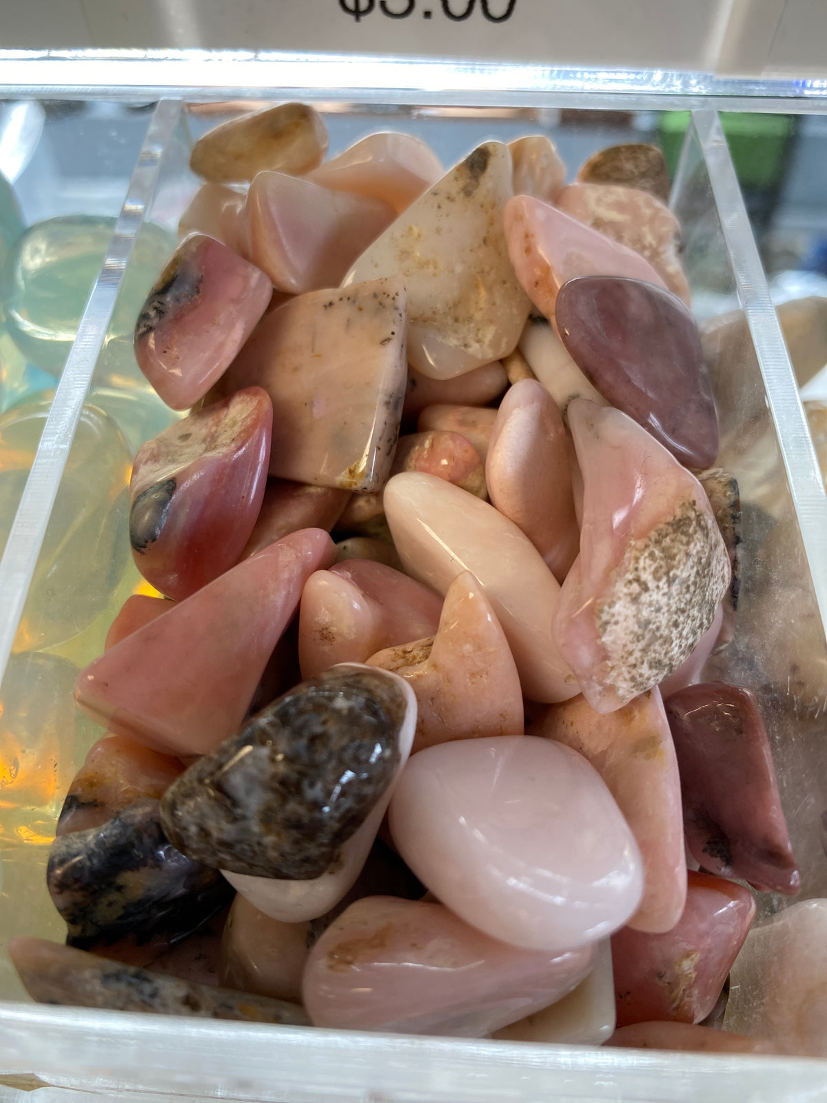 Pink Opal Tumbled Gemstone