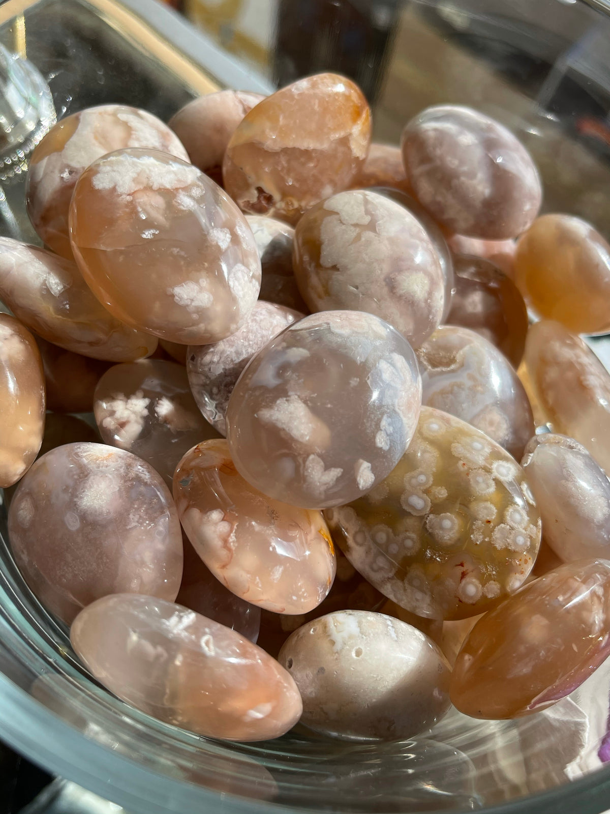 Flower Agate Pebble Tumbled Gemstone