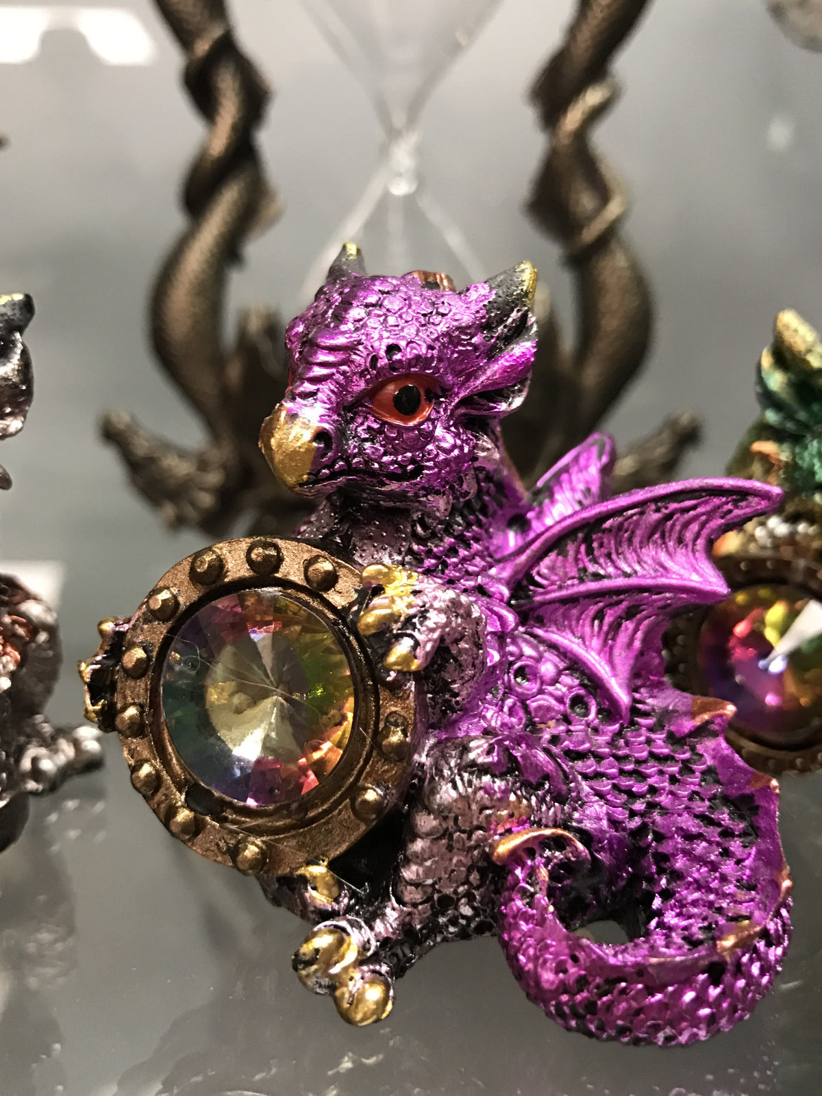 Small Cute Baby Dragon w/Gem -choose your color! - Cast a Stone