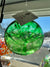 Olde English Witch Ball- Green Frit hand blown Art Glass Ornament