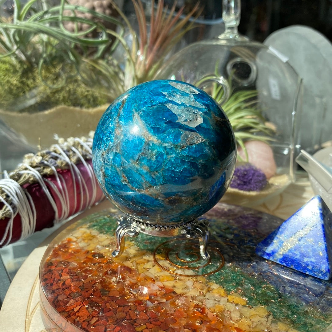 Blue Apatite Gemstone Sphere