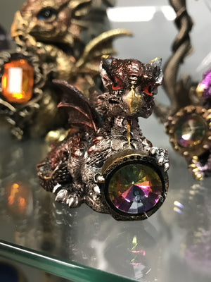 Small Cute Baby Dragon w/Gem -choose your color! - Cast a Stone