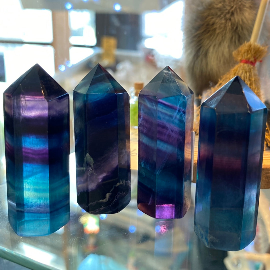 Rainbow Fluorite Point Polished Gemstone