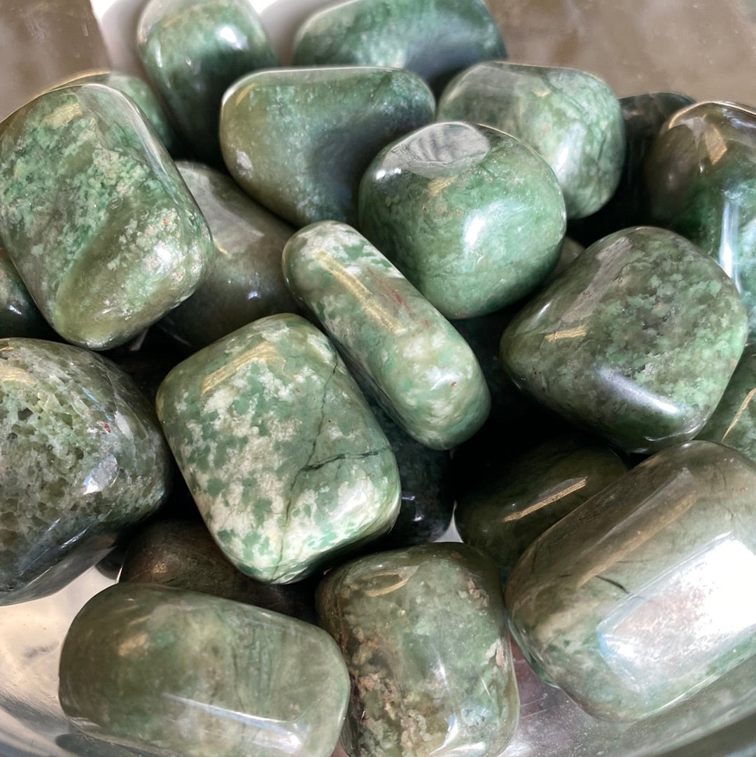 Green Grossular Garnet Tumbled Gemstone