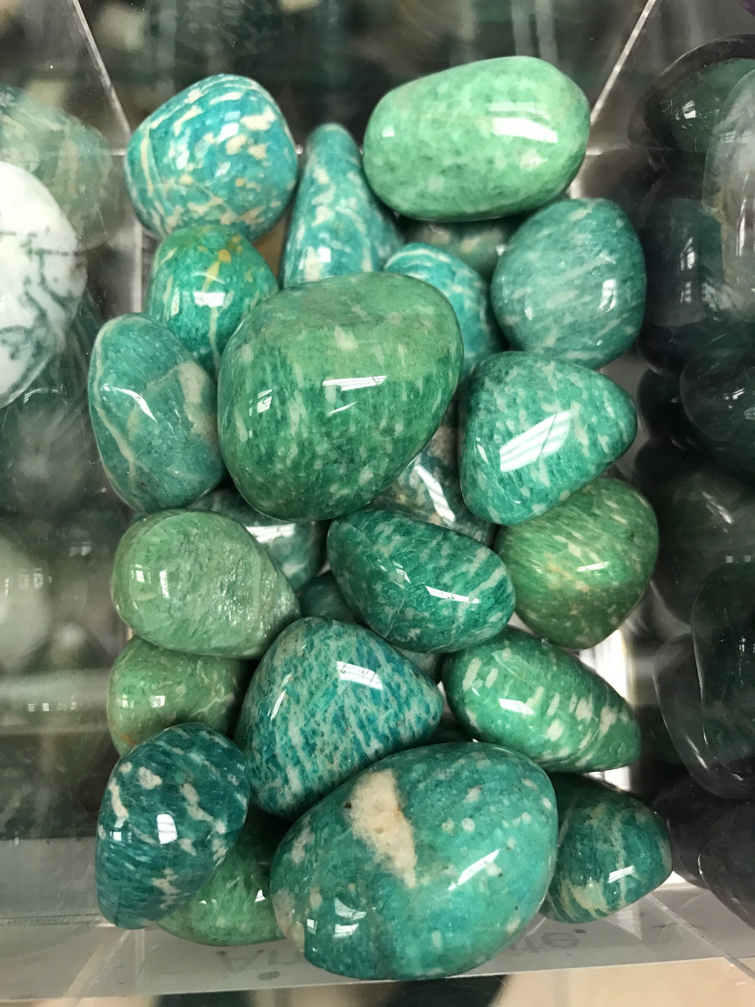 Amazonite tumbled single gemstone - Cast a Stone