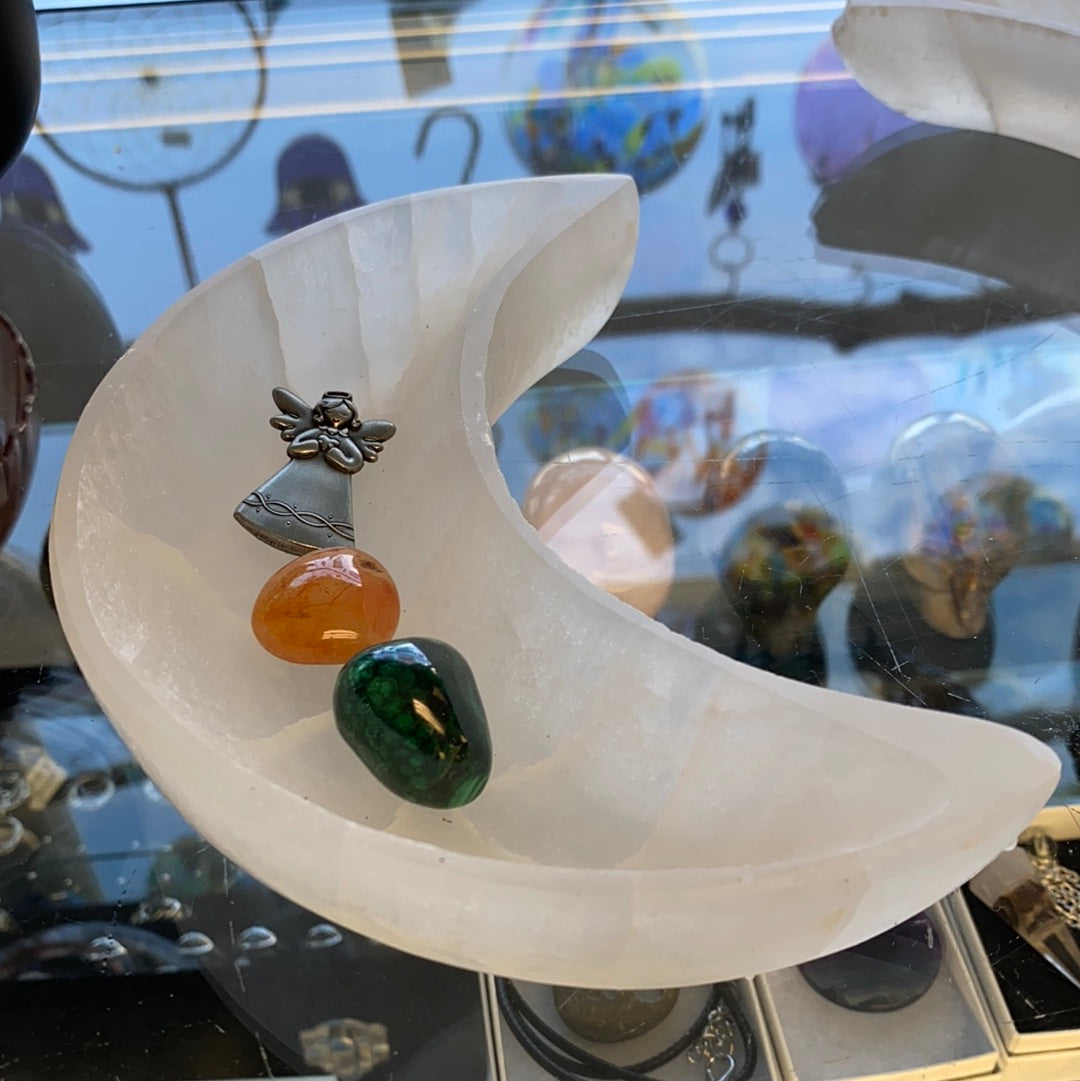 Selenite Moon Gemstone Bowl