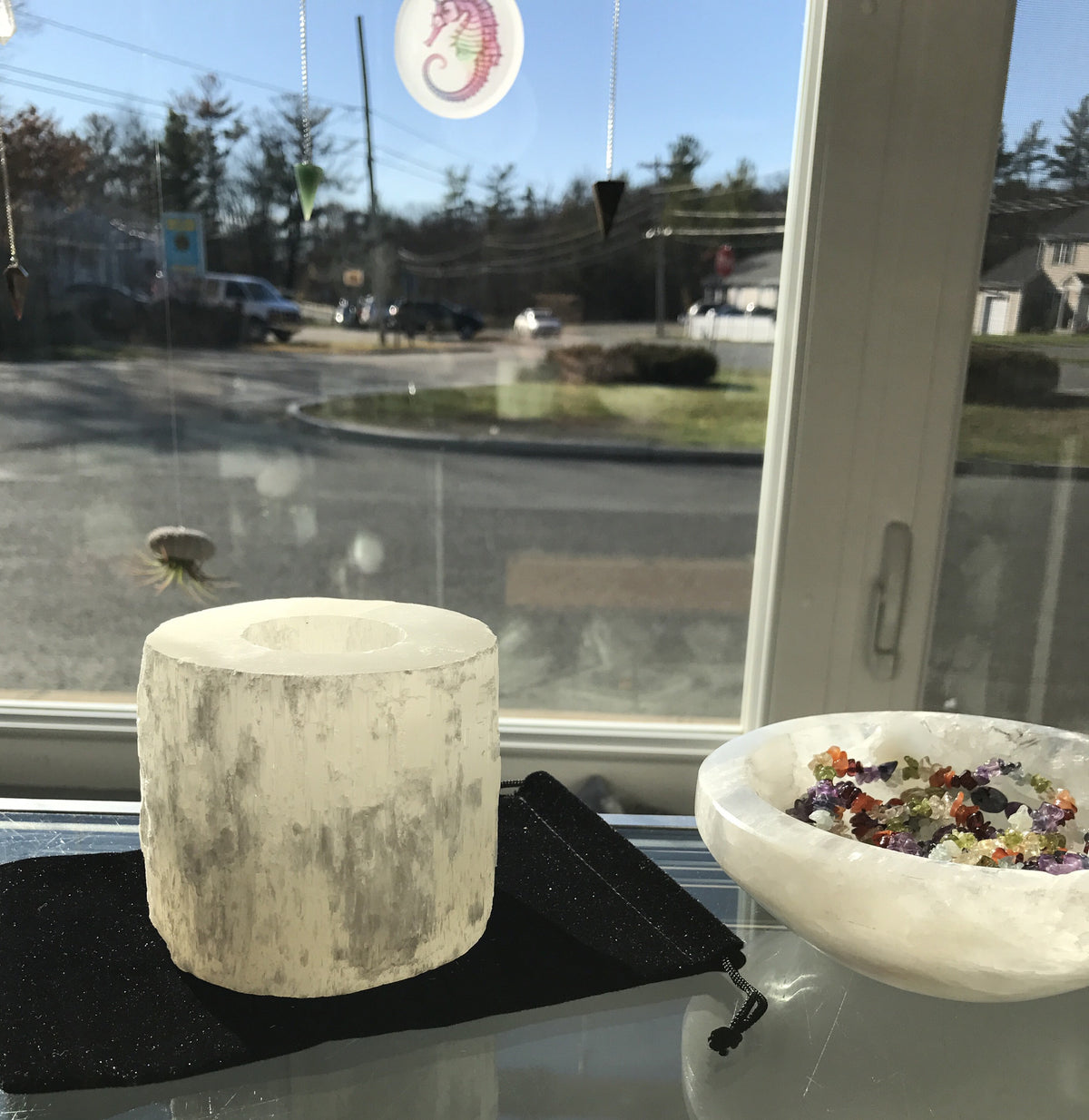 Selenite candleholder - Cast a Stone